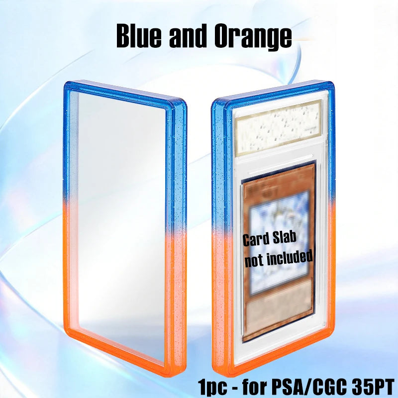 Stackable Slab Case for PSA CGC 35PT Graded Card, TPU Slab Bumper Protector with Back Panel ,Multicolor Gillter, For PTCG