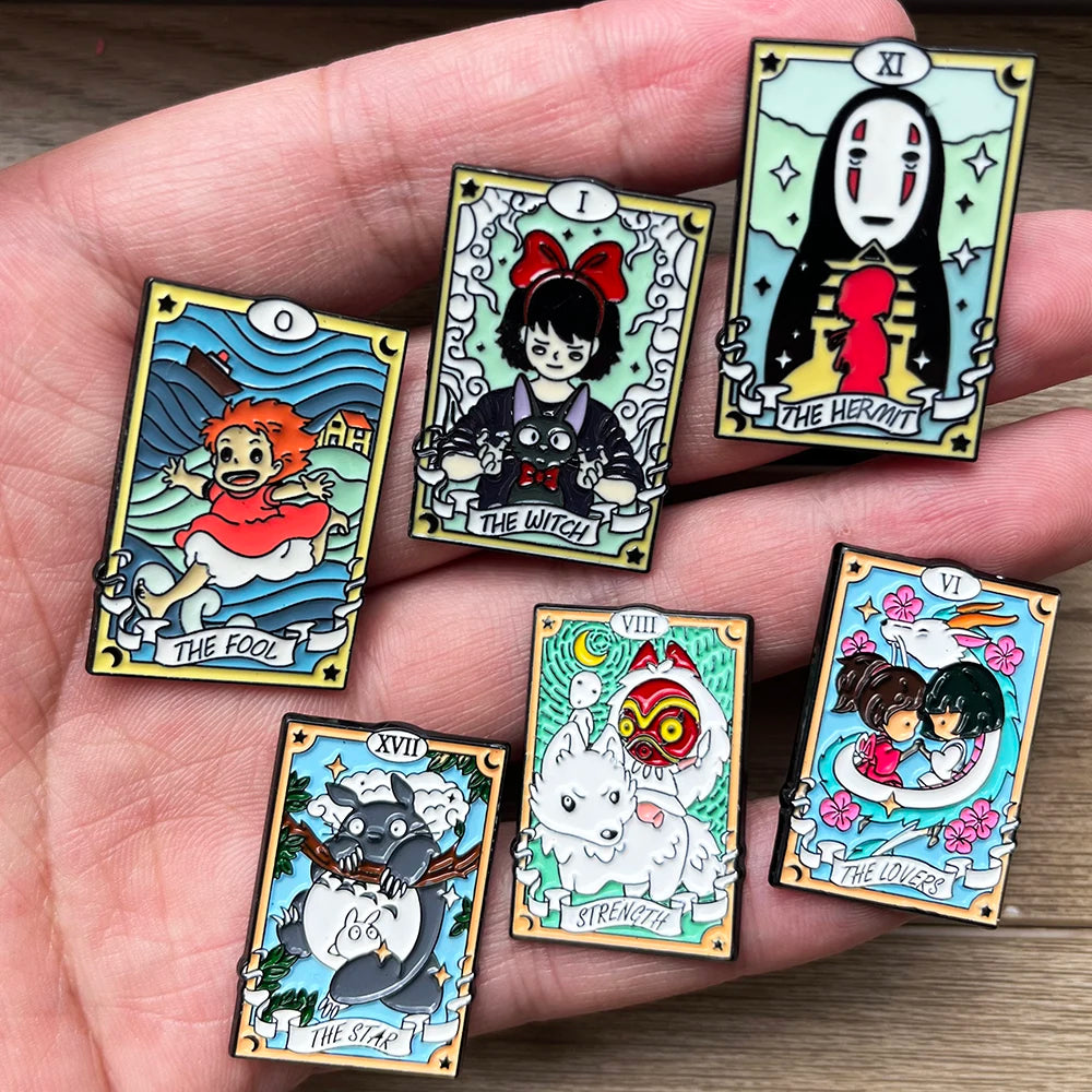 6pcs Anime Animal Enamel Brooch Set Cartoon Cat Design Metal Pins Fashion Accessories for Backpacks Ideal Jewelry Gift for Girls