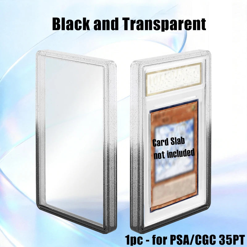 Stackable Slab Case for PSA CGC 35PT Graded Card, TPU Slab Bumper Protector with Back Panel ,Multicolor Gillter, For PTCG