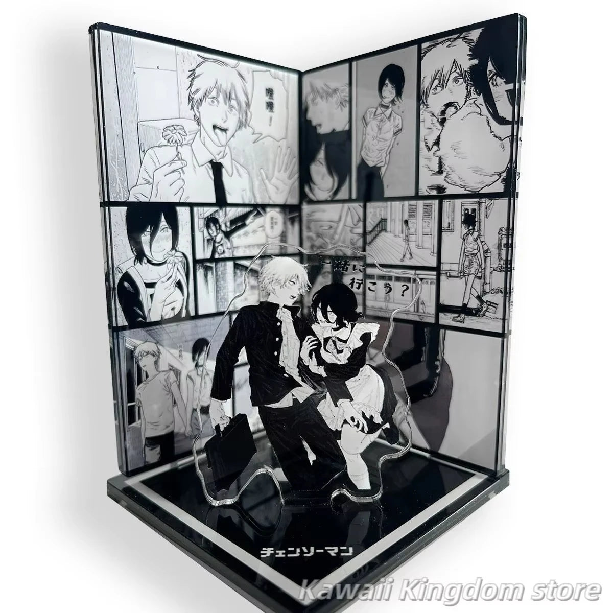 Anime Denji Reze Cartoon Black White Acrylic Standing Sign Ornament Cosplay Stand Plate Collector's Edition Desktop Gift