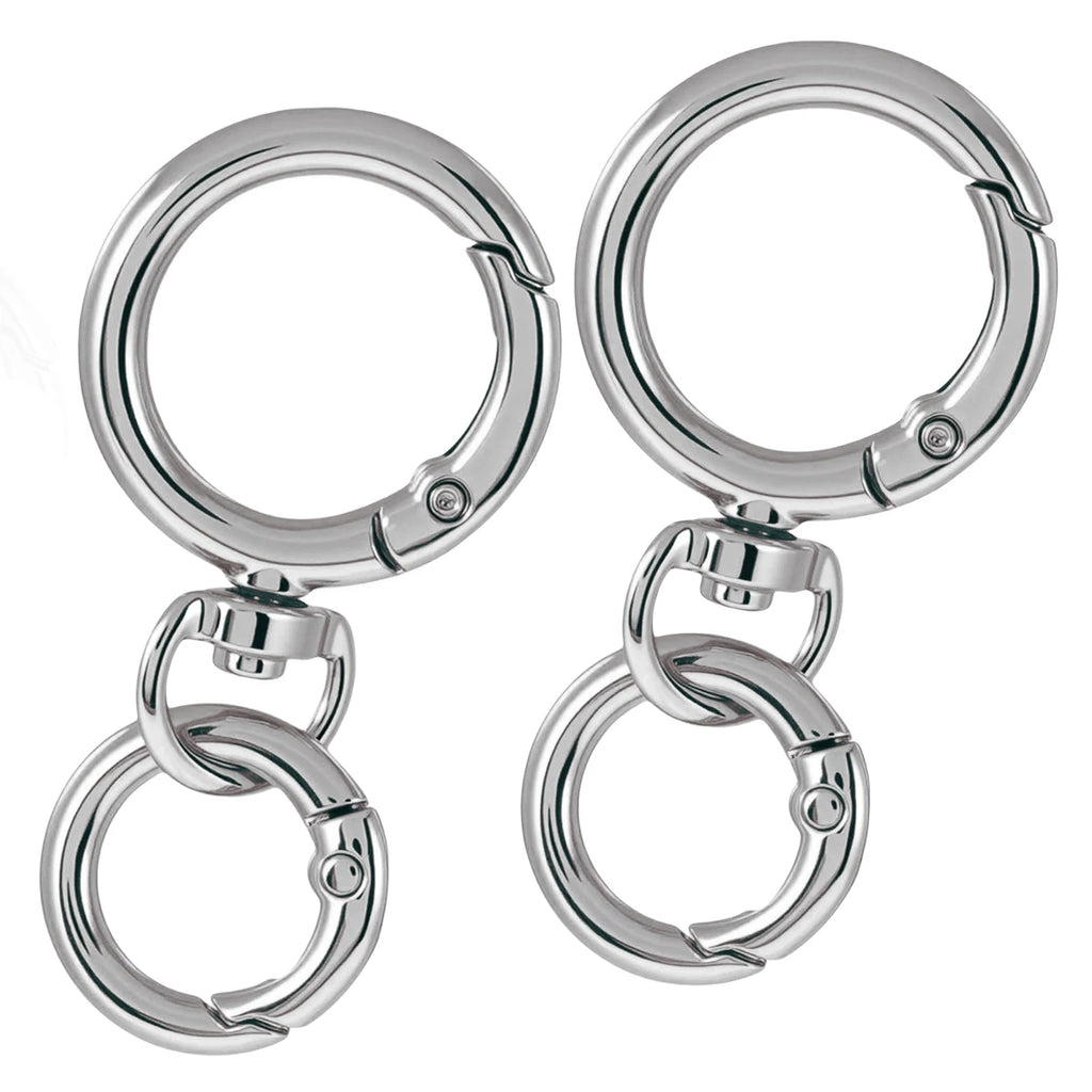 2/5/10 Sets Round Spring Snap Carabiner Clip O Rings Swivel Trigger Hook Metal Clasps Keychain for Handbag Lanyards DIY Crafts