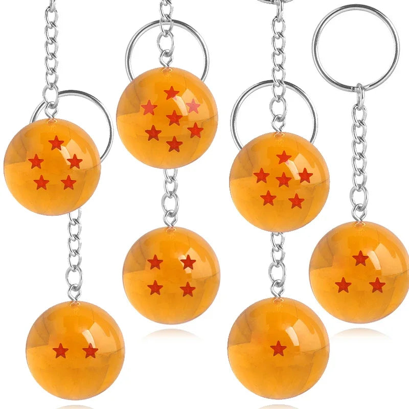 Bandai Dragon Ball Series Keychain Charms Accessories 1-7 Star Dragon Balls Cosplay Keyring Car Keyring Pendant Holder Toys Gift