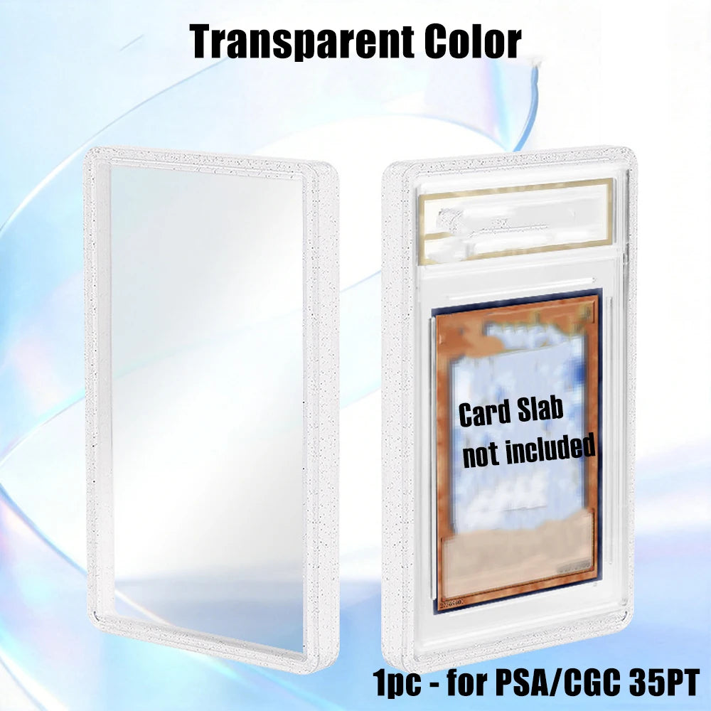 Stackable Slab Case for PSA CGC 35PT Graded Card, TPU Slab Bumper Protector with Back Panel ,Multicolor Gillter, For PTCG