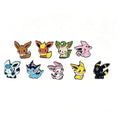 9 Pcs Anime Elf Brooch Set Eevee Enamel Pins Fashion Metal Badges Jewelry for Clothing And Backpack Accessory Gift for Fans