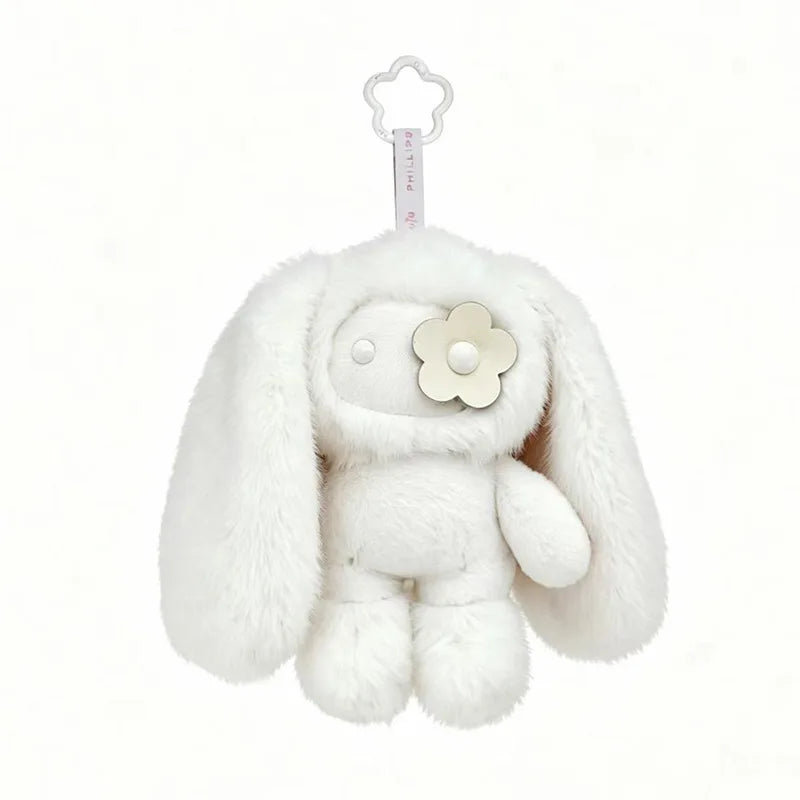 Cute Juju Rabbit Plush Keychain Flower Eye Bunny Kawaii Long Ears Bag Pendant Car Keyring Toy Gift for Girls