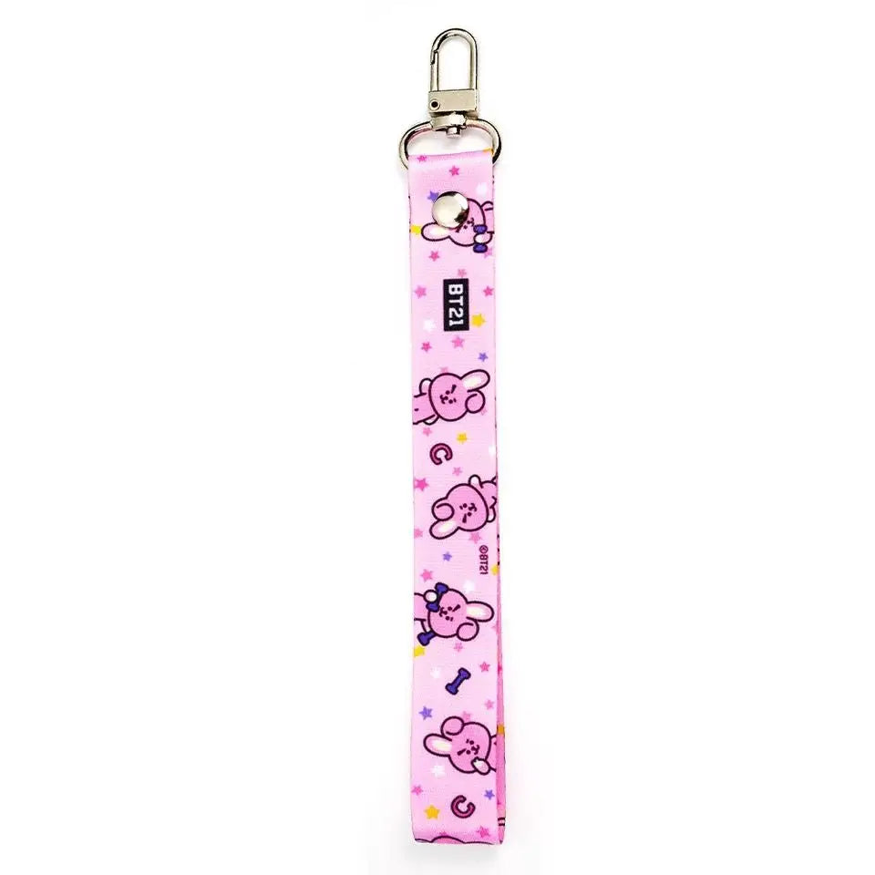 BT21 Koya Shooky Tata Cooky Mang phone lanyard creative high-quality anime cartoon print cute short anti-lost strap for couples