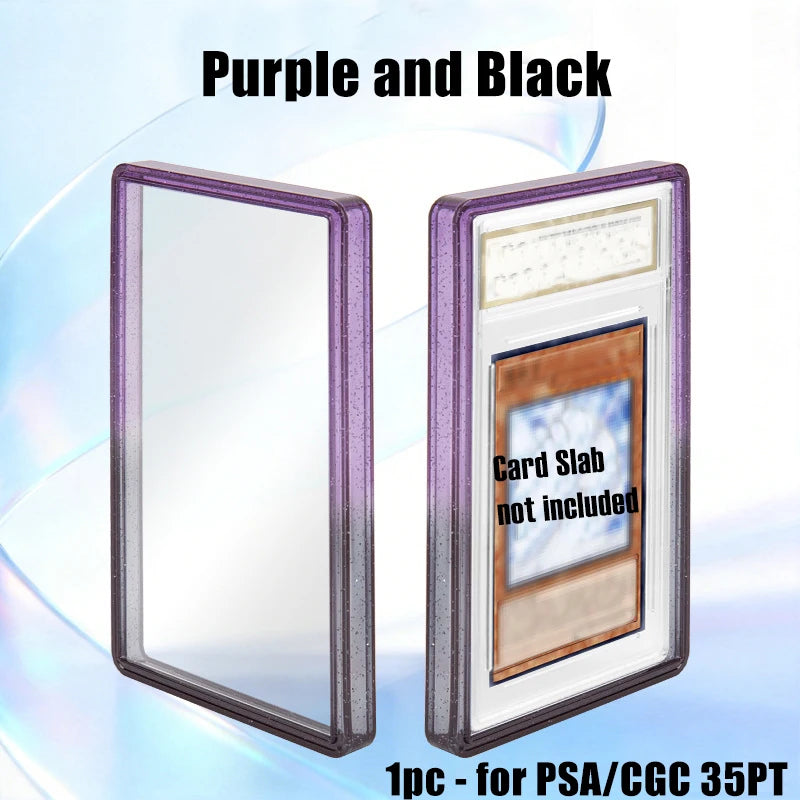 Stackable Slab Case for PSA CGC 35PT Graded Card, TPU Slab Bumper Protector with Back Panel ,Multicolor Gillter, For PTCG