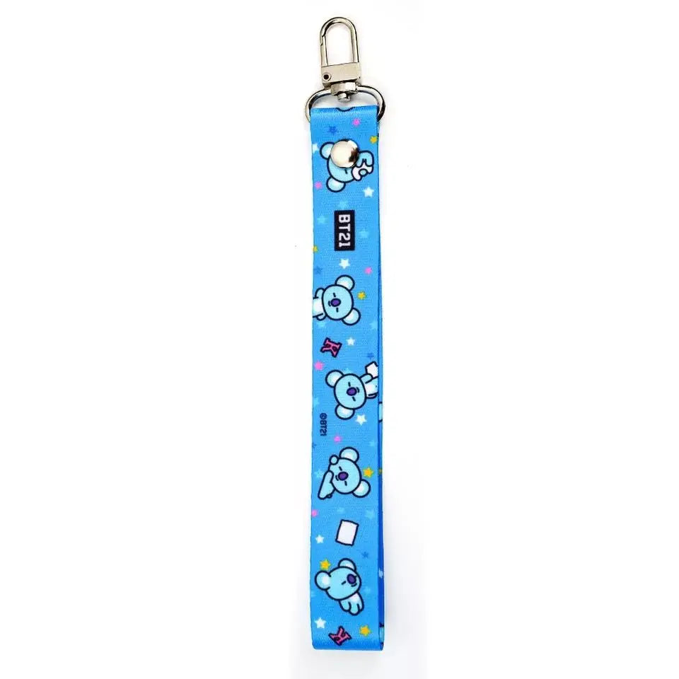 BT21 Koya Shooky Tata Cooky Mang phone lanyard creative high-quality anime cartoon print cute short anti-lost strap for couples