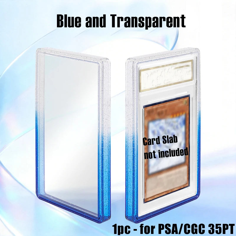 Stackable Slab Case for PSA CGC 35PT Graded Card, TPU Slab Bumper Protector with Back Panel ,Multicolor Gillter, For PTCG