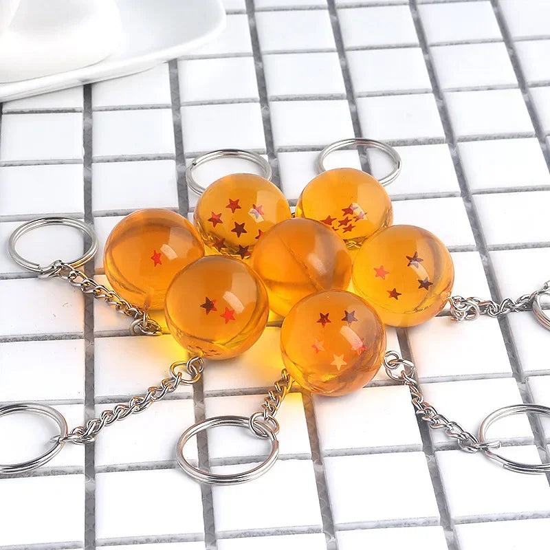 Bandai Dragon Ball Series Keychain Charms Accessories 1-7 Star Dragon Balls Cosplay Keyring Car Keyring Pendant Holder Toys Gift