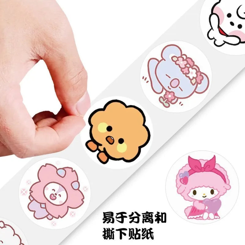 BT21 RJ Chimmy Tata Cooky 500pcs stickers high-quality cartoon anime prints creative DIY diary and doodle stickers for students