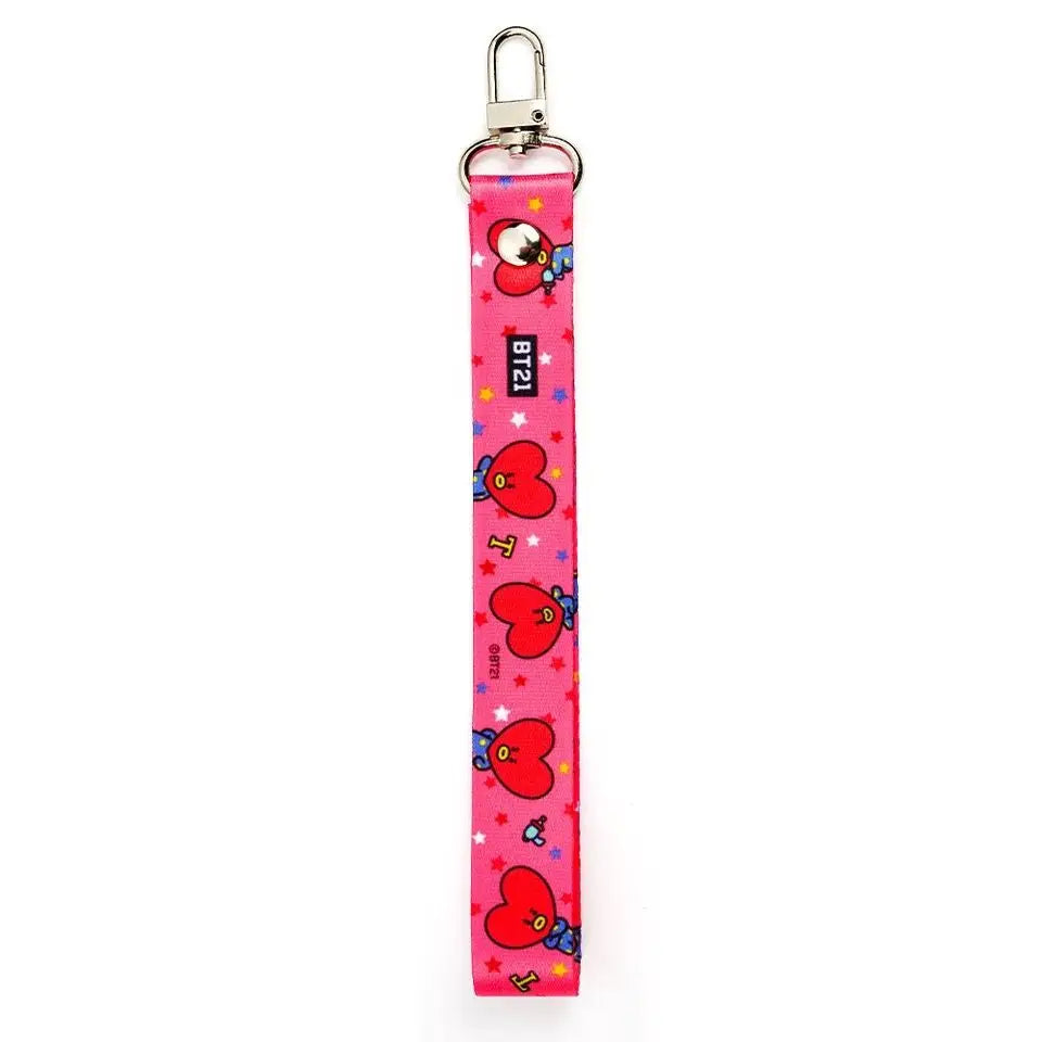 BT21 Koya Shooky Tata Cooky Mang phone lanyard creative high-quality anime cartoon print cute short anti-lost strap for couples