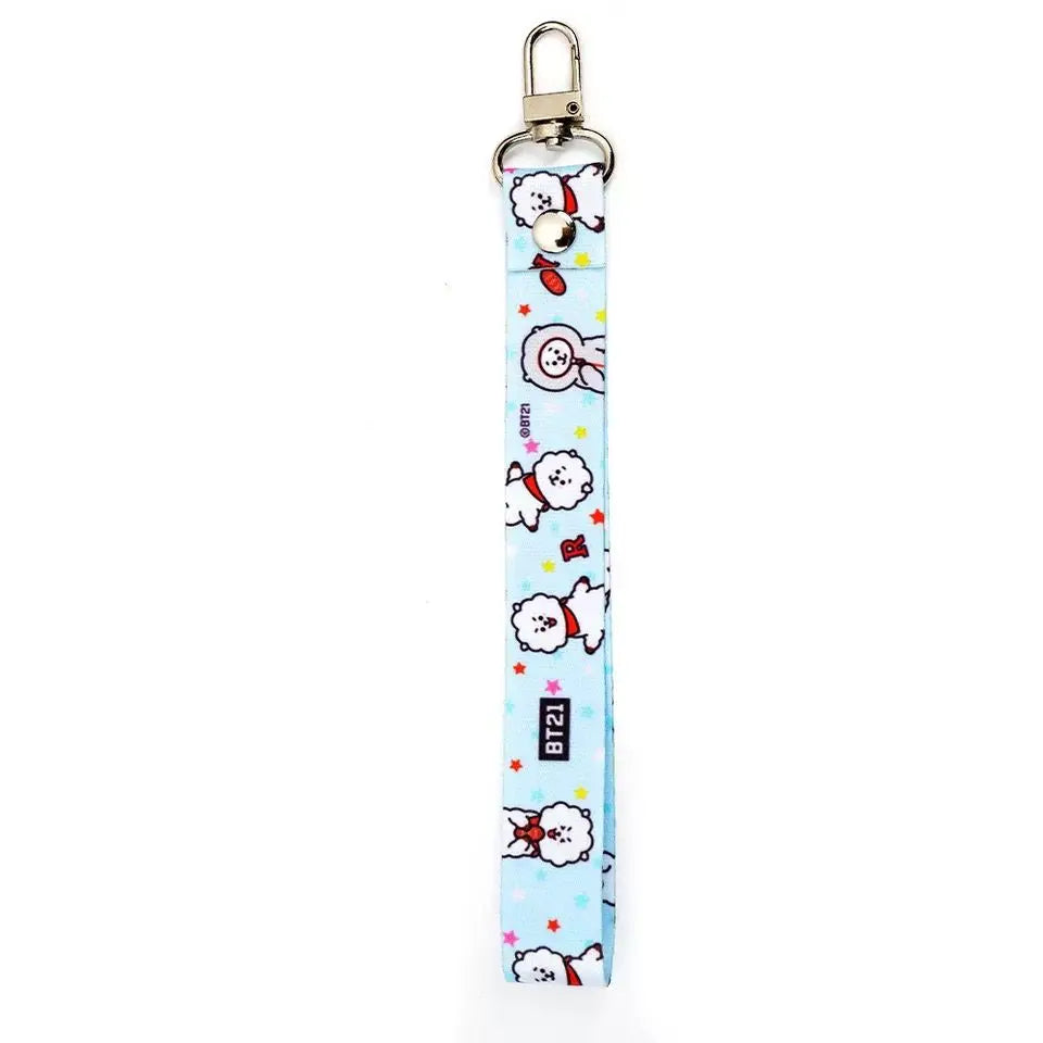 BT21 Koya Shooky Tata Cooky Mang phone lanyard creative high-quality anime cartoon print cute short anti-lost strap for couples