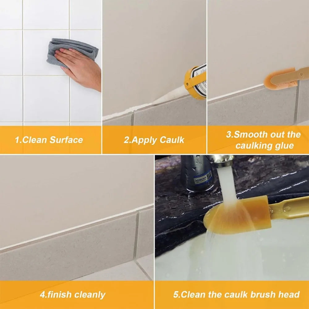 4-Piece Set of Grout Scrapers, Grout, Silicone Sealant, and Finishing Tools; Applicator, Scraper, and Rubber Tool Set.