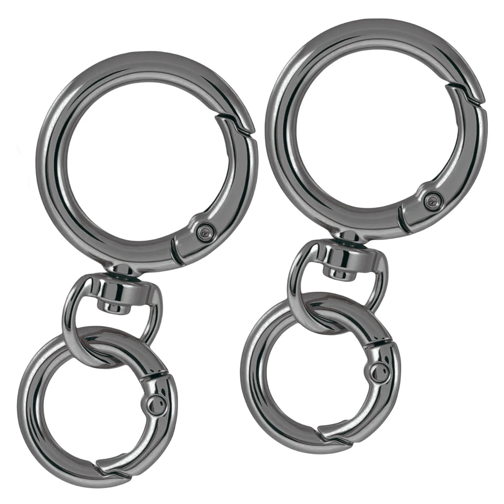 2/5/10 Sets Round Spring Snap Carabiner Clip O Rings Swivel Trigger Hook Metal Clasps Keychain for Handbag Lanyards DIY Crafts